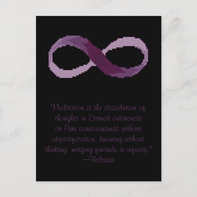 Voltaire Meditation Infinity Quote Postcard (Front)