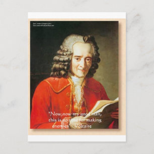 Voltaire "No Enemies" Wisdom Quote Gifts Tees Etc Postcard