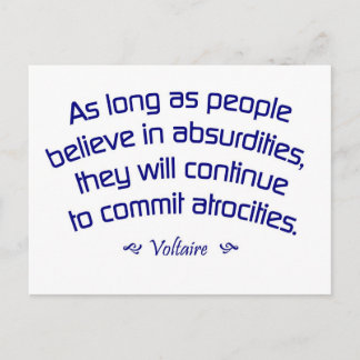 Voltaire on Absurdities Postcard