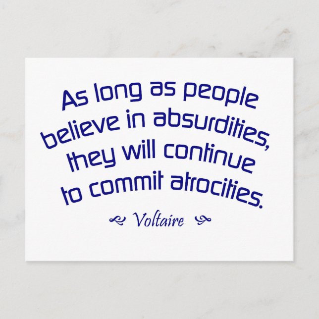 Voltaire on Absurdities Postcard (Front)