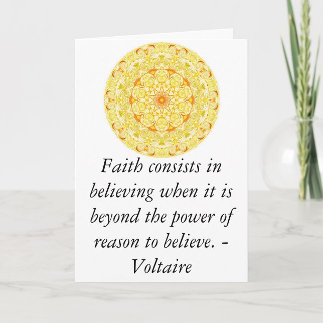 Voltaire quotation about FAITH Card (Front)