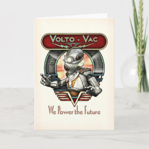 Volto-Vac Retro Robot Greeting Card