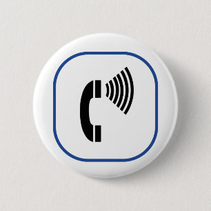 Volume Control Telephone 6 Cm Round Badge