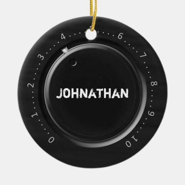 Volume Knob Custom Name Ceramic Tree Decoration (Front)