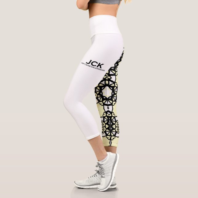 Volume one's kaleidoscope art five capri leggings (Left)