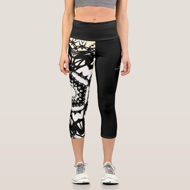 Volume one's kaleidoscope art nine capri leggings (Front)