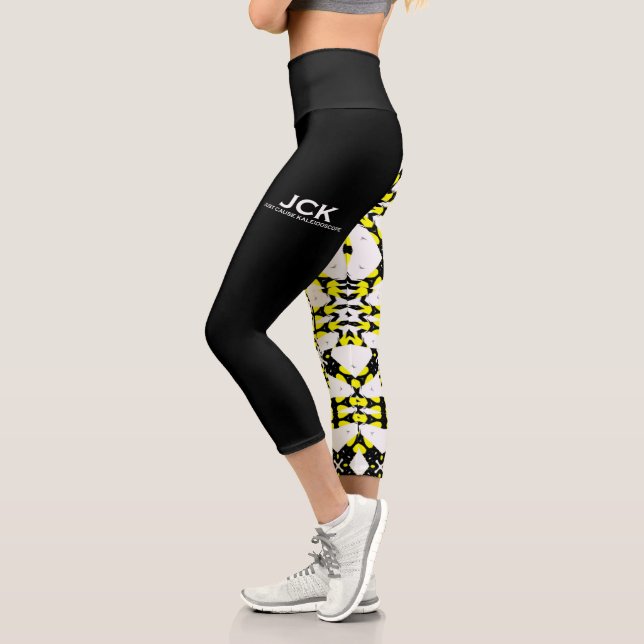 Volume one's kaleidoscope art six capri leggings (Left)