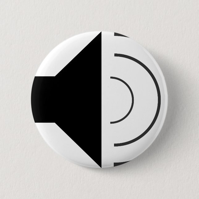Volume up Speaker 6 Cm Round Badge (Front)