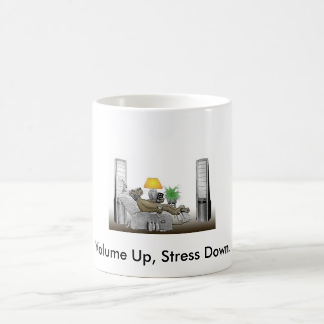 Volume Up, Stress Down. Coffee Mug (Center)