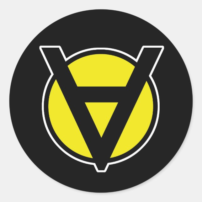 Voluntaryist Black and Yellow Sticker Full Fill Ci (Front)