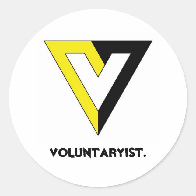 Voluntaryist. Classic Round Sticker (Front)