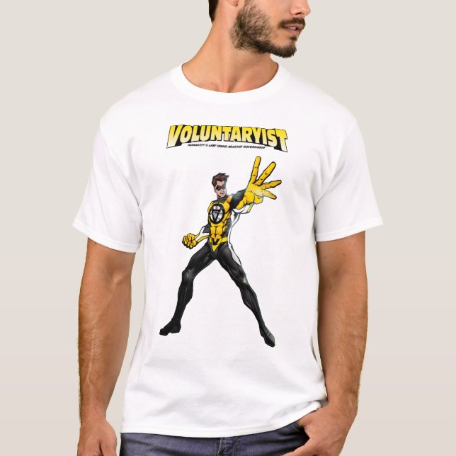 Voluntaryist Comic Tee with Logo (Front)