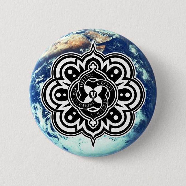 Voluntaryist World Seal Button (Front)