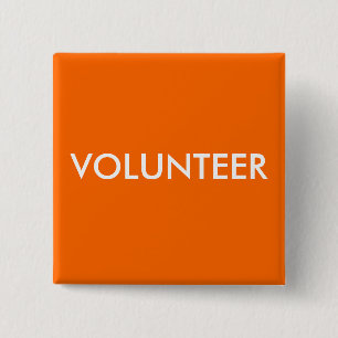 VOLUNTEER 15 CM SQUARE BADGE
