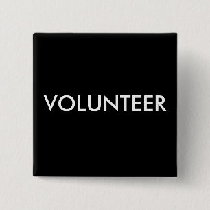 VOLUNTEER 15 CM SQUARE BADGE