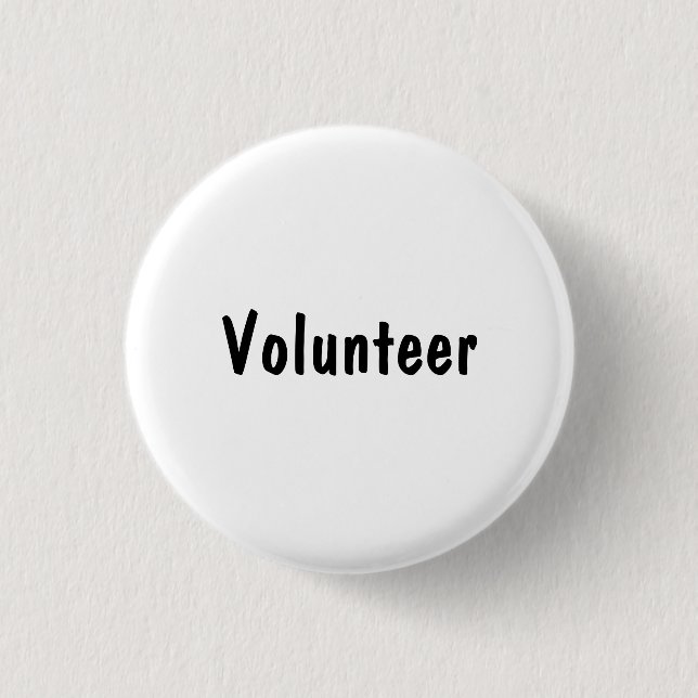 Volunteer 3 Cm Round Badge (Front)