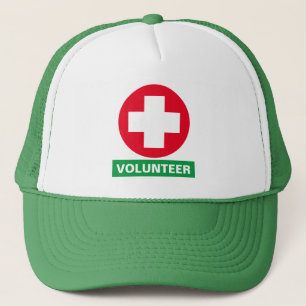 VOLUNTEER & Aid, medic, help, information Trucker Hat