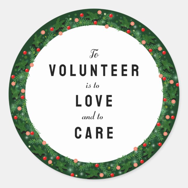 Volunteer Appreciation Classic Round Sticker (Front)