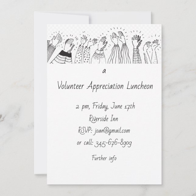 Volunteer Appreciation Luncheon Modern Simple Invitation (Back)