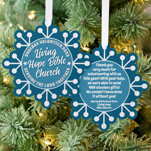 Volunteer Appreciation Paper Ornament - Snowflake