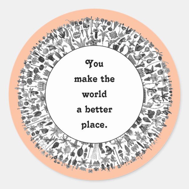 Volunteer Appreciation Quote Classic Round Sticker (Front)