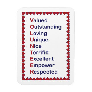 Volunteer Appreciation Thanks Hearts Red White  Magnet