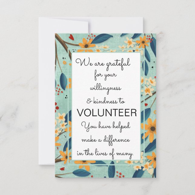 volunteer appreciation week card (Front)