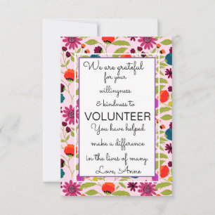 volunteer appreciation week pattern card