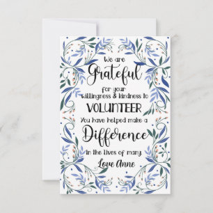 volunteer appreciation week pattern card