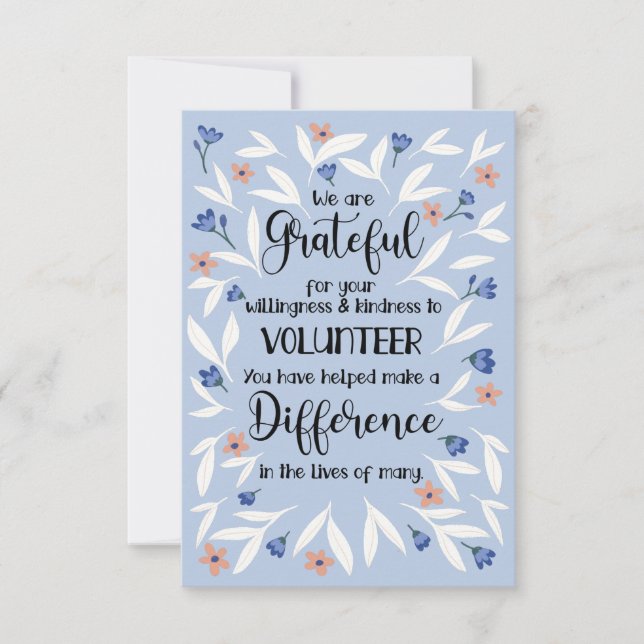 volunteer appreciation week pattern card (Front)