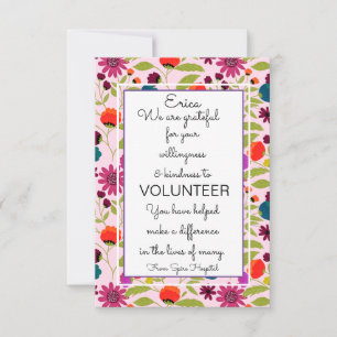 volunteer appreciation week pattern card