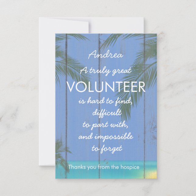volunteer appreciation week tropical card (Front)