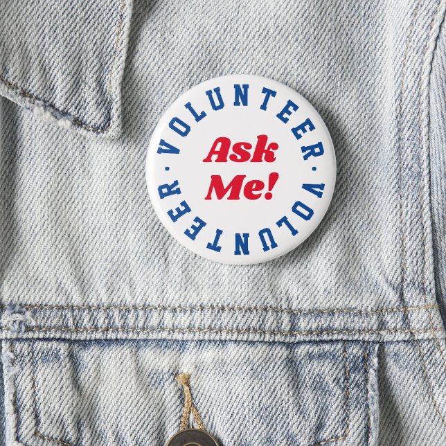Volunteer Ask Me Event Crew 6 Cm Round Badge (Creator Uploaded)