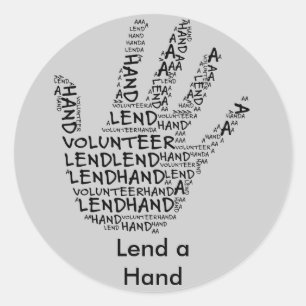 Volunteer Awareness: Lend a Helping Hand Classic Round Sticker