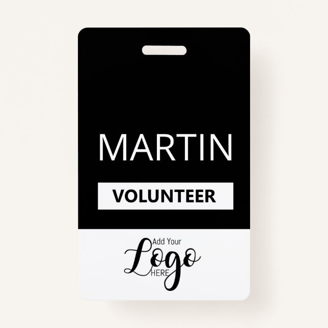 Volunteer Badge | Custom Name Tag ID Badge (Front)