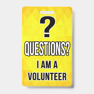 Volunteer Badge ID Badge