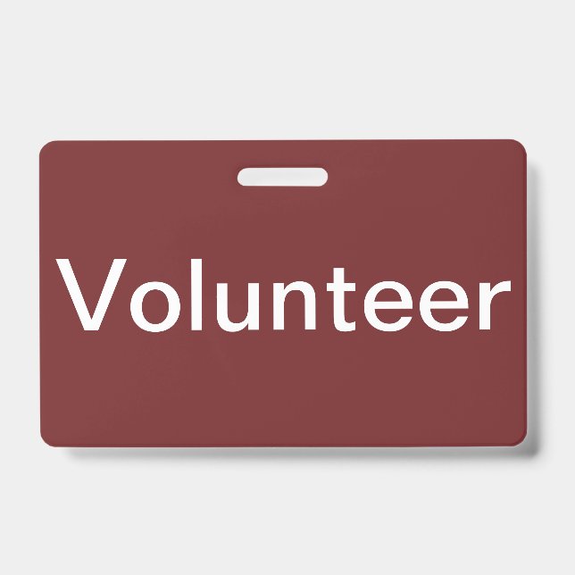 Volunteer Badge ID Badge (Front)