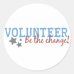 Volunteer Be The Change Classic Round Sticker