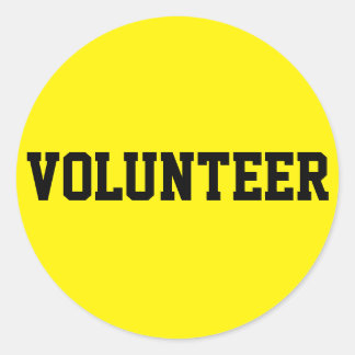Volunteer Black and Yellow ID Event Badge Classic Round Sticker