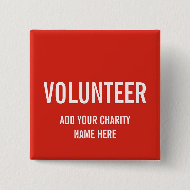 VOLUNTEER BUTTON PIN | RED (Front)