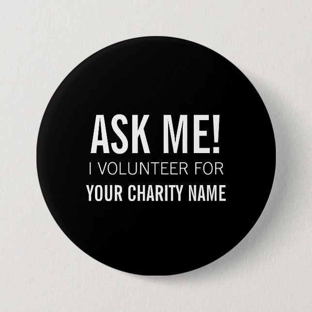 VOLUNTEER BUTTONS PINS | BLACK (Front)