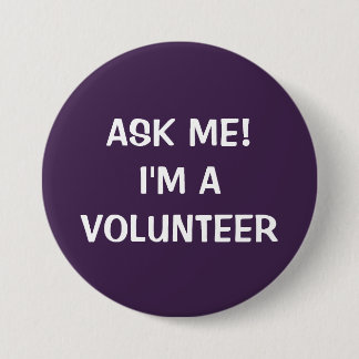 VOLUNTEER BUTTONS PINS | PURPLE WHITE