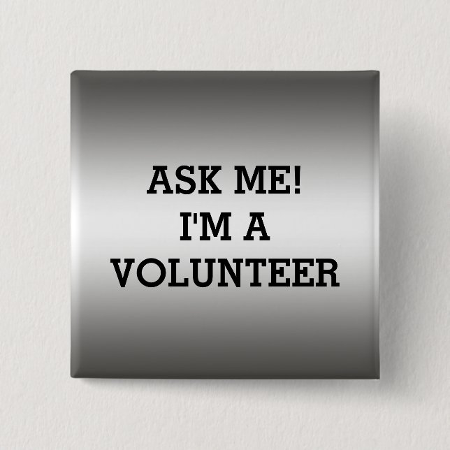 VOLUNTEER BUTTONS PINS | SILVER BLACK (Front)