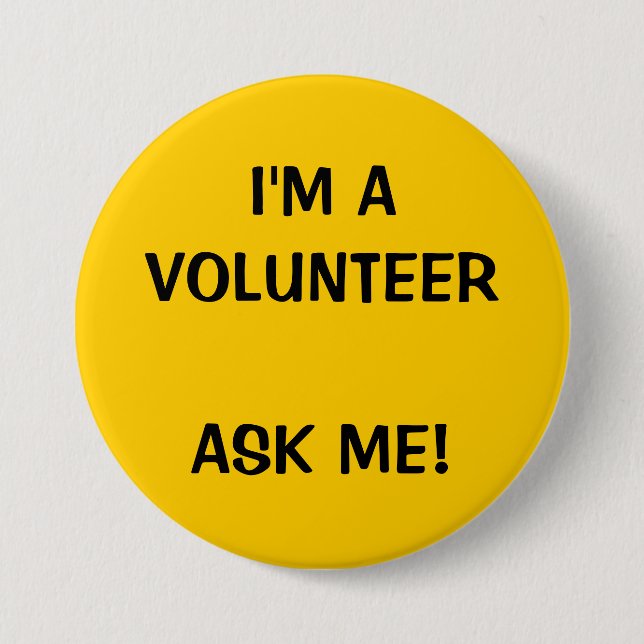 VOLUNTEER BUTTONS PINS | YELLOW (Front)