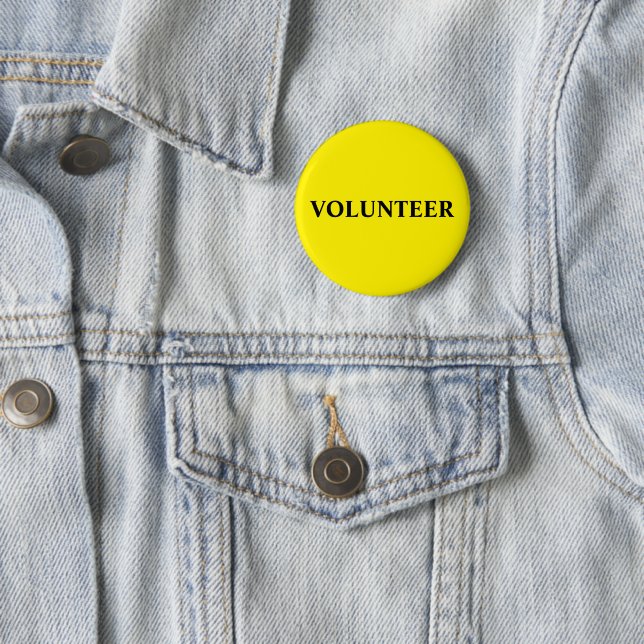 Volunteer Charity Event Yellow 6 Cm Round Badge (In Situ)