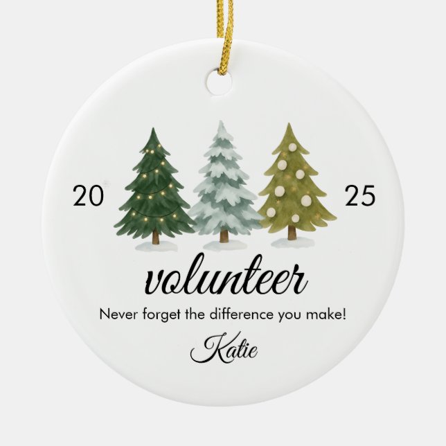 Volunteer Christmas Gift, Volunteer Ornament (Front)