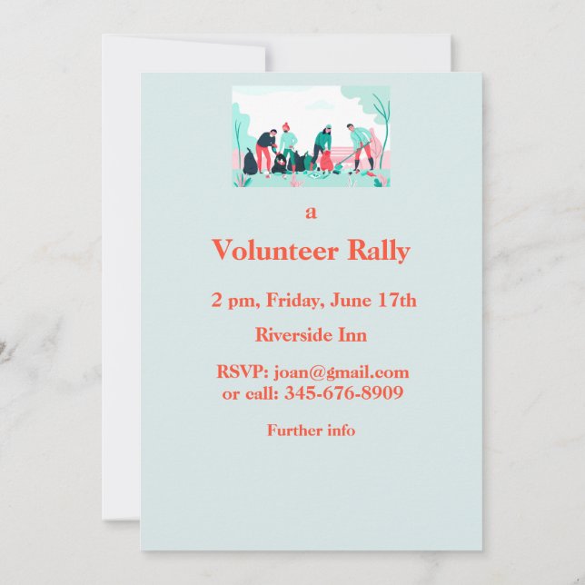 Volunteer Clean up Rally Luncheon Invite  (Back)