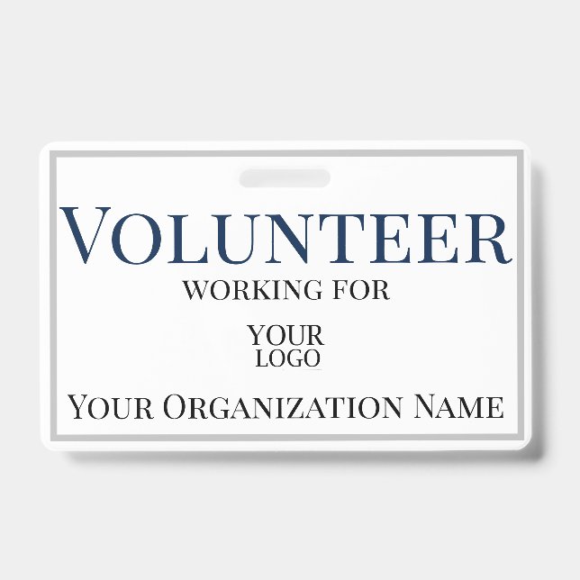 Volunteer Custom Logo ID Badge (Front)