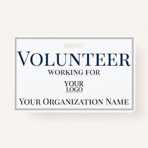 Volunteer Custom Logo ID ID Badge