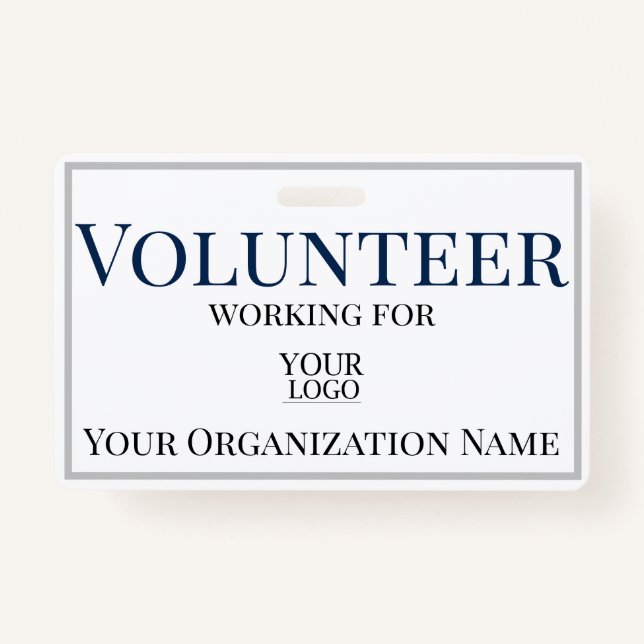 Volunteer Custom Logo ID ID Badge (Front)